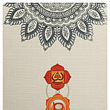 Килимок для йоги лляний двошаровий Чакри Мандала 183x61x0.3 см Record FI-7157-1, фото 4