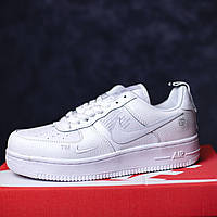 Чоловічі кросівки Nike Air Force 1 Білі, шкіряні. Найк форс. Весна/літо