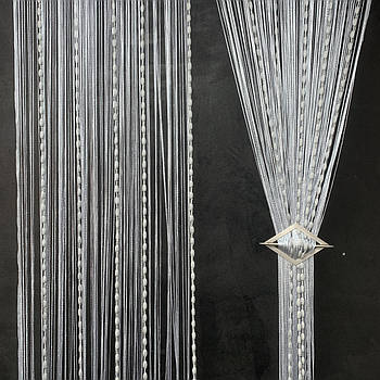 Нитяні штори в зал спальню кімнату квартиру, штора з ниток для будинку квартири передпокою Сірі (NC-19)