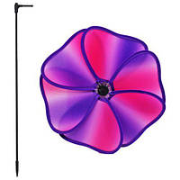 Ветрячок детский текстильный "Цветок", фиолетовый