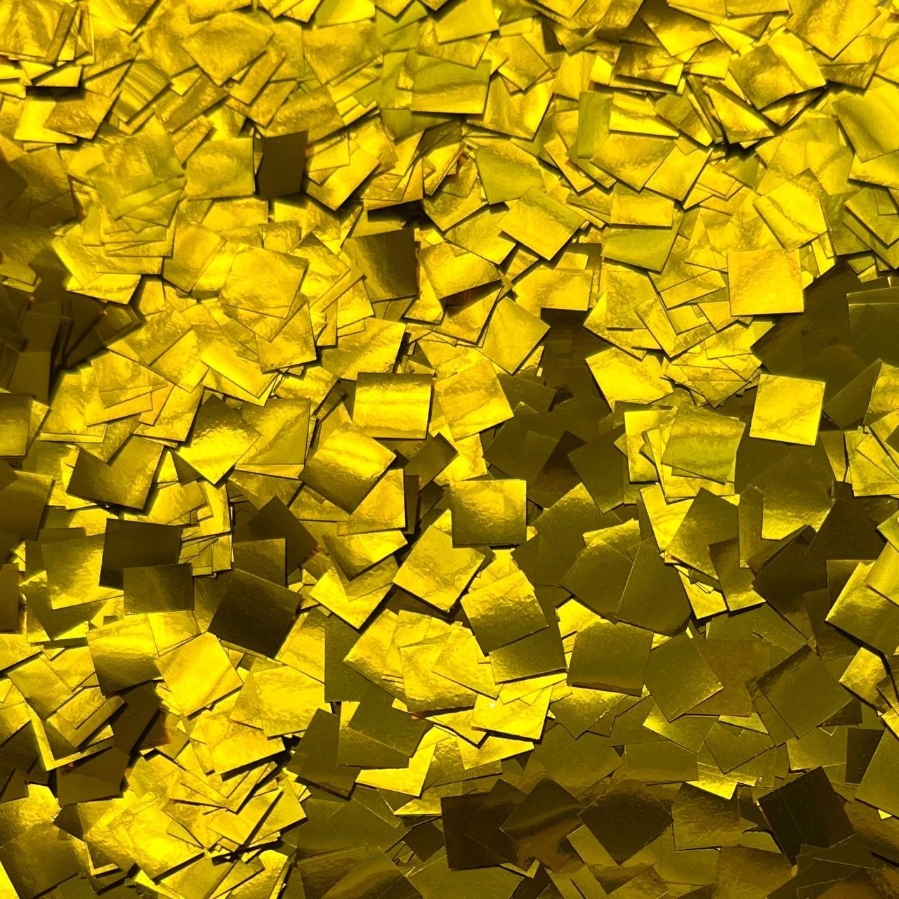 Конфеті квадратики золоті 5х5 мм, 1 кг (Китай)