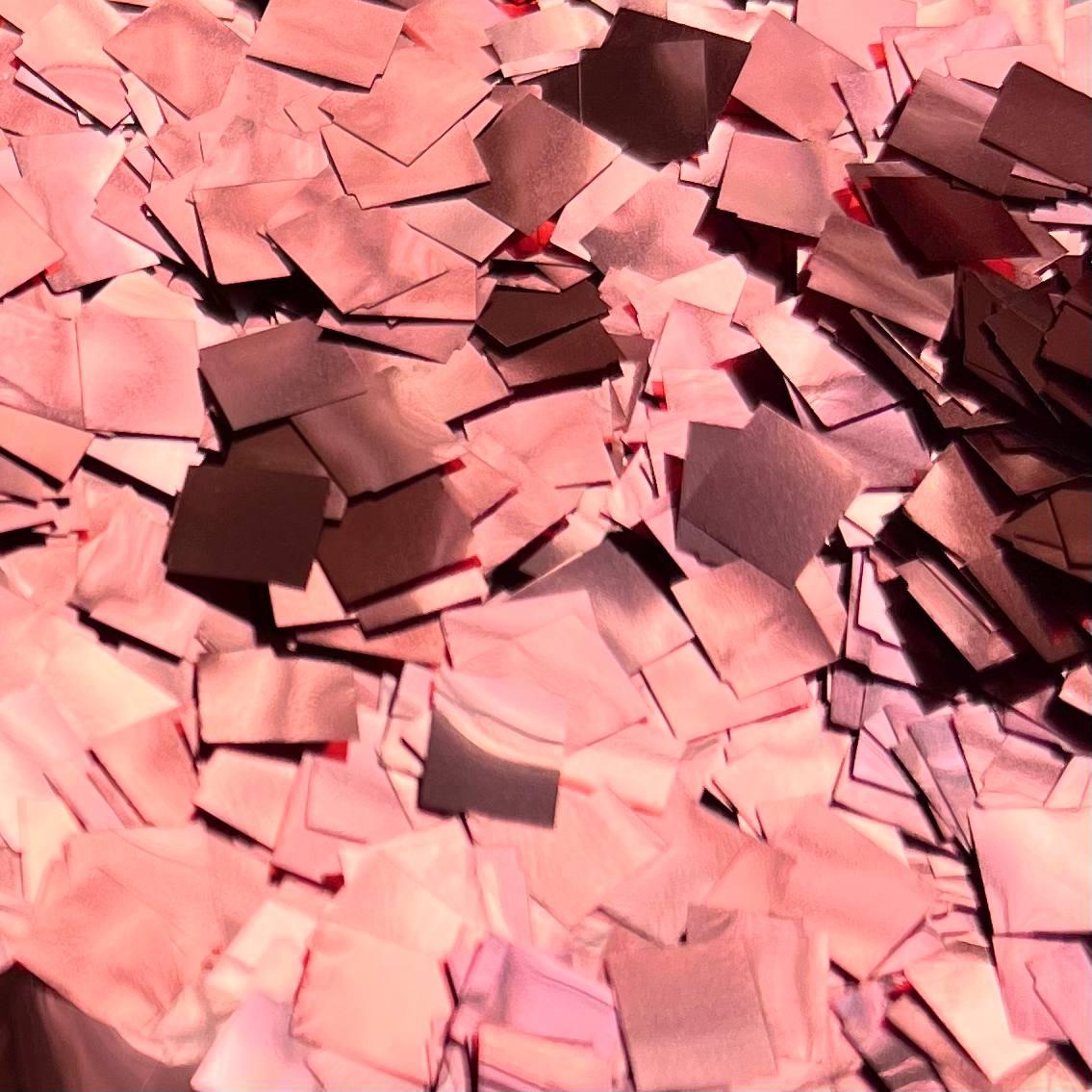 Конфеті квадратики 5х5 мм рожеве золото, 1 кг (Китай)