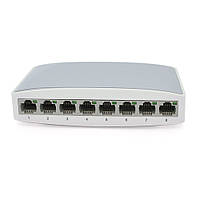 Коммутатор Gigabit Ethernet ONV-H3008S в пластиковом корпусе, 8*1000Мб портов, 5В 1Ач, 140х78х32 e