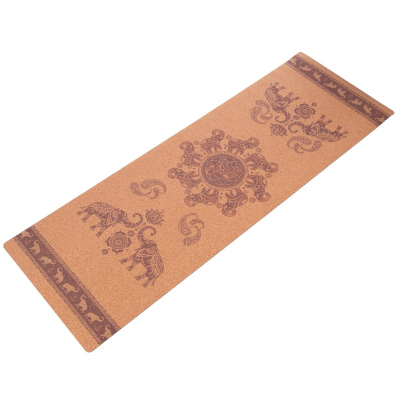 Килимок для йоги корково-каучуковий Марш Слонів Record 183x61мx0.4 см FI-7156-1, фото 1