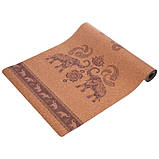 Килимок для йоги корково-каучуковий Марш Слонів Record 183x61мx0.4 см FI-7156-1, фото 3