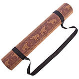 Килимок для йоги корково-каучуковий Марш Слонів Record 183x61мx0.4 см FI-7156-1, фото 7