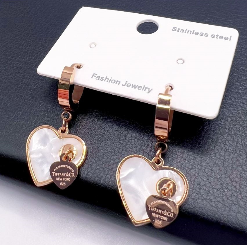 Сережки Сердечки  з медичного золота Stainless Steel, Xuping позолочені