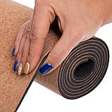 Килимок для йоги корково-каучуковий Слон Record 183x61мx0.4 cм FI-7156-5, фото 6