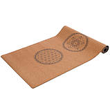 Килимок для йоги пробково-каучуковий Мандала Record 183x61мx0.4 см FI-7156-8, фото 3