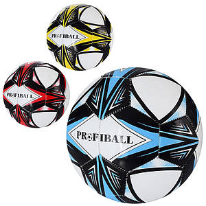 М'яч футбольний EV-3366 (30шт) розмір 5, ПВХ 1,8мм, 300г, 3 кольори, кул.