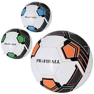 М'яч футбольний EV-3363 (30шт) розмір 5, ПВХ 1,8мм, 300г, 3 кольори, кул.