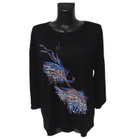 Пуловер жіночий Rbossi 1455 2XL-3XL чорний