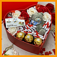 Оригинальные подарки девушке подарочный бокс Валентинка Любви сладкий бокс с конфетами для подруги или жены