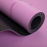 Килимок для йоги поліуретановий з розміткою 183x68x0.5см Record FI-8307, фото 8