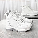 Жіночі зимові черевики білого кольору, фото 4