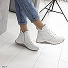 Жіночі зимові черевики білого кольору, фото 5