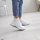 Жіночі зимові черевики білого кольору, фото 3