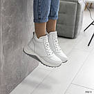 Жіночі зимові черевики білого кольору, фото 9