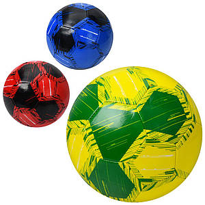 М'яч футбольний EV-3391 (30шт) розмір 5, ПВХ 1,8мм, 280-300г, 3кольори, в пакеті