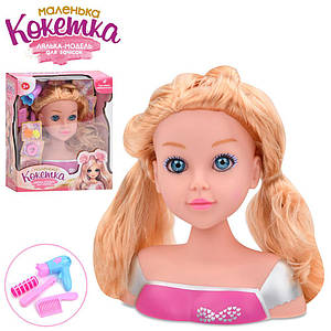 Лялька-Манекен — Голова для зачісок 913-V 20 см, фен, гребінець, шпильки та гумки для волосся