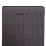 Килимок для йоги TPE з розміткою 183x61x0.6см Zelart FI-2579, фото 4