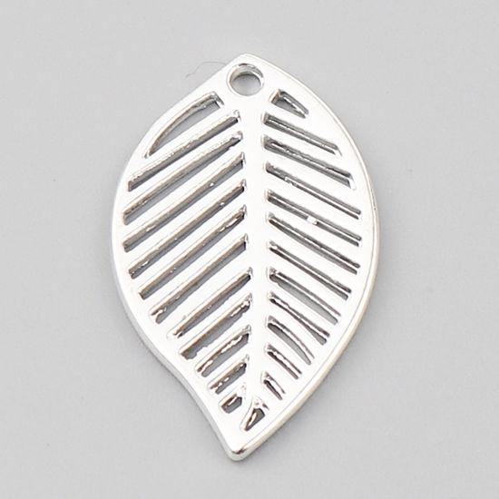 Підвіска Finding Кулон лист Сріблястий 28 мм x 17 мм