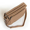 Сумка клатч жіноча шкіряна з трьома відділеннями ALEX RAI 3016 apricot, фото 3