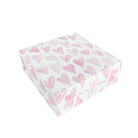 Подарункова коробка із сердечками (18*18*6 см. )