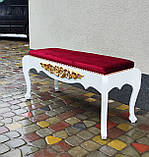 Лавка з дерева з оксамитової підкладкою сидіння 1м., фото 2