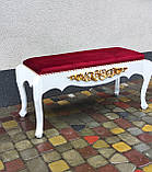Лавка з дерева з оксамитової підкладкою сидіння 1м., фото 3