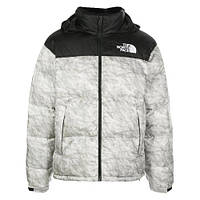 Куртка / пуховик Supreme X The North Face Nuptse Paper-Print Jacket - Grey