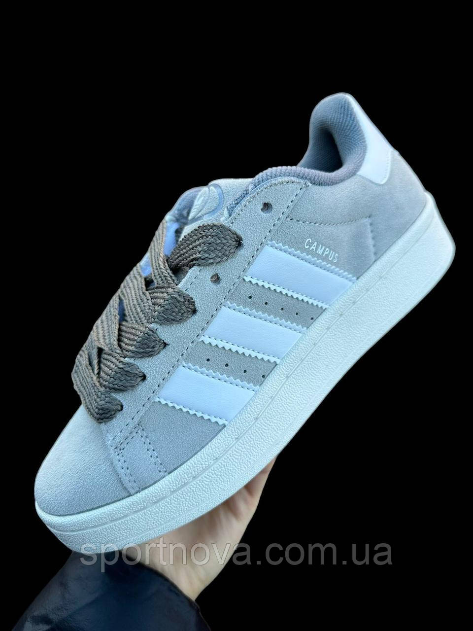 Чоловічі кросівки Adidas Campus демісезон замша бежеві з білим р 41-45