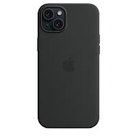 Силиконовый чехол для Apple iPhone 15 Plus, максейф чехол для iPhone 15 Plus черный