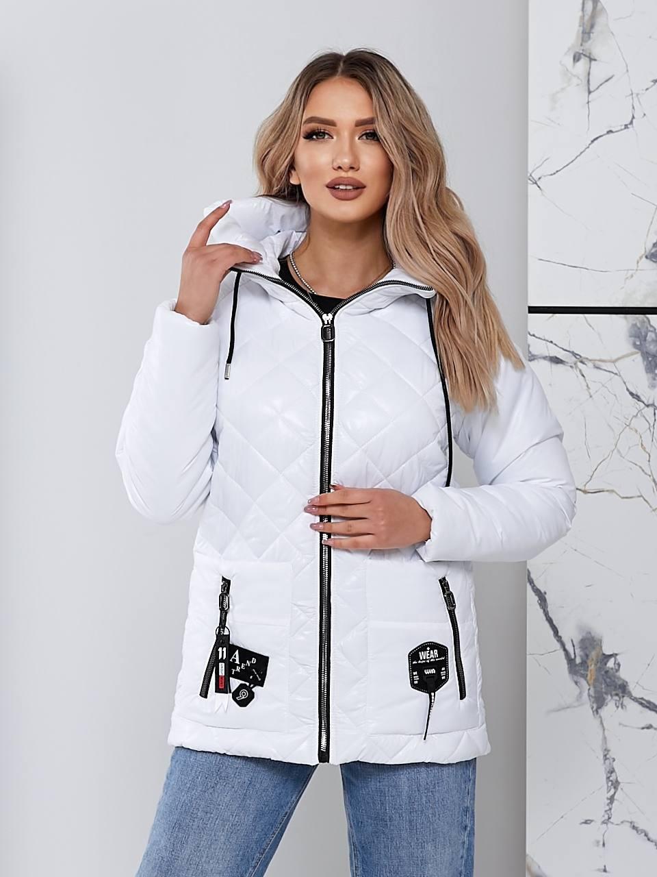 Куртка стьогана арт 504, біла