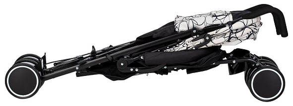 Прогулянкова коляска-тростина FreeON (5-точковий ремінь безпеки) Simple Black-White 48549 Чорно-біла, фото 2