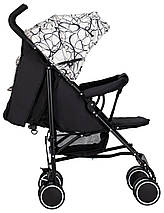 Прогулянкова коляска-тростина FreeON (5-точковий ремінь безпеки) Simple Black-White 48549 Чорно-біла, фото 3