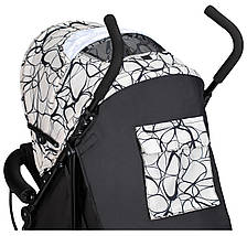 Прогулянкова коляска-тростина FreeON (5-точковий ремінь безпеки) Simple Black-White 48549 Чорно-біла, фото 4