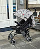 Прогулянкова коляска-тростина FreeON (5-точковий ремінь безпеки) Simple Black-White 48549 Чорно-біла, фото 7