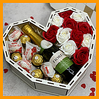 Романтический запоминающийся подарок на 8 марта подарочный бокс Розовый вечер, тематические подарки любимой