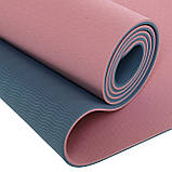 Килимок для фітнесу та йоги TPE (термопластичний еластомер) 183x61x0,6см FI-3046, фото 10