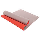 Килимок для фітнесу та йоги TPE (термопластичний еластомер) 183x61x0,6см FI-3046, фото 7