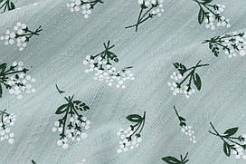 Батист мережка Квіточки на шавлієвому (залишок1.70 мп)