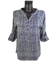 Блуза штапель Rbossi 6047 L темно-синяя