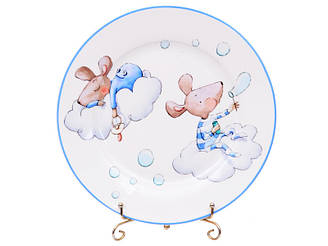 Дитячий набір порцелянових тарілок із 2 штук Lefard Хлопчики мишки 19 см 924-489