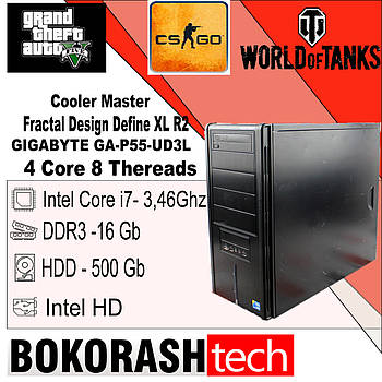 Системний Блок / COOLER MASTER /Gigabyte GA-P55-UD3L /i7-3.46 Gz /DDR3-16GB / HDD-500GB