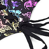 Корсет пояс на талію з кольоровим малюнком метелика , декоративний корсет на липучці та шнурівці, фото 5