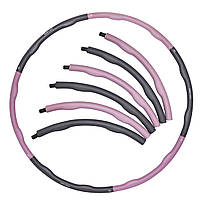 Обруч масажний Hula Hoop SportVida 100 см 1.2 кг SV-HK0338 Grey/Pink R_1690