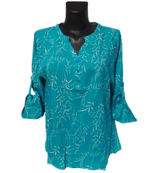 Штапельна блуза Rbossi 6038 XL бірюзова