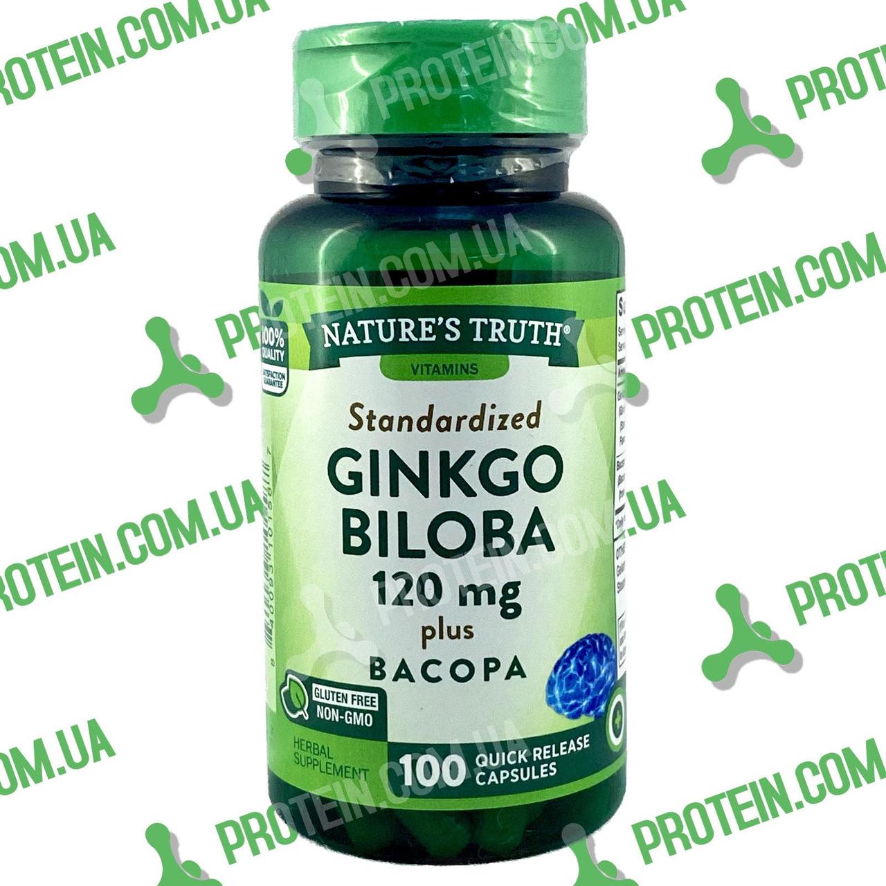 Гінкго Білоба Бакопа Nature's Truth Ginkgo Biloba 120 мг plus Bacopa 100 капс