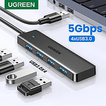 USB Hub UGREEN кабель 60см 4-Port USB 3.0 CM 219, фото 2